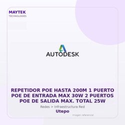 Utepo Repetidor POE Hasta 200M 1 Puerto POE de Entrada MAX 30W 2 Puertos POE de Salida MAX. Total 25W