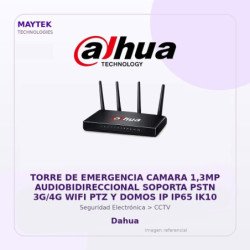 Dahua Torre De Emergencia Camara 1,3Mp Audiobidireccional Soporta Pstn 3G/4G WiFi Ptz Y Domos Ip Ip65 Ik10