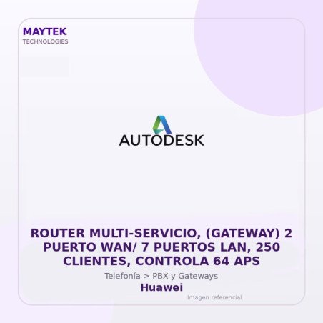 Huawei Router MULTI-SERVICIO, (gateway) 2 Puerto WAN/ 7 Puertos LAN, 250 Clientes, Controla 64 APS