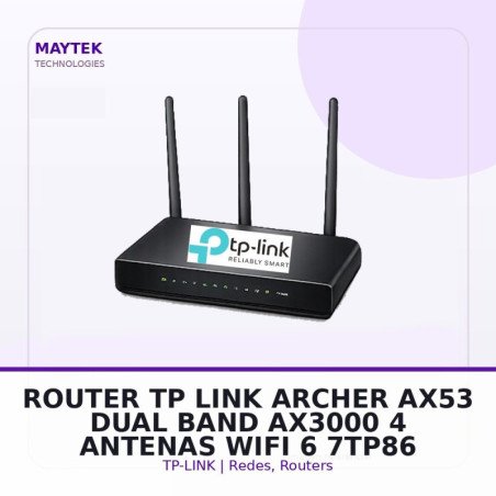 Router TP-LINK Archer AX53 | DUAL BAND | AX3000 | 4 Antenas | WIFI 6