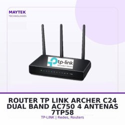 Router TP-LINK Archer C24 | DUAL BAND | AC750 | 4 Antenas
