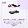 Dahua Switch POE 10 Puertos 8 Puertos POE RJ-45 10/100MBPS 2 Puertos Uplink RJ-45 Gigabit Distancia POE 250MTS Gestion en NUBE