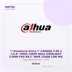 Dahua ** Existencia Única ** Camara 4 En 1 1/2.8" Cmos 1080P Bala Starlight 3,6Mm Fov 89,5° Wdr 120Db Con Mic