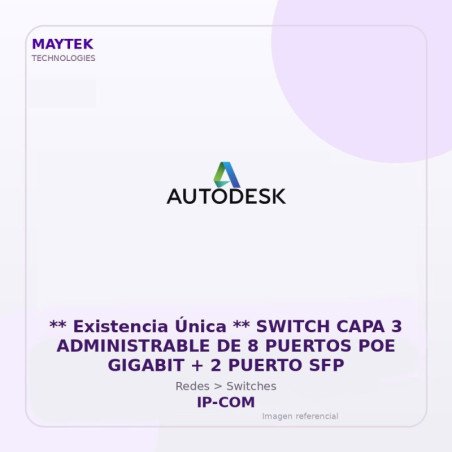 IP-COM Switch CAPA 3 Administrable de 8 Puertos POE Gigabit + 2 Puerto SFP