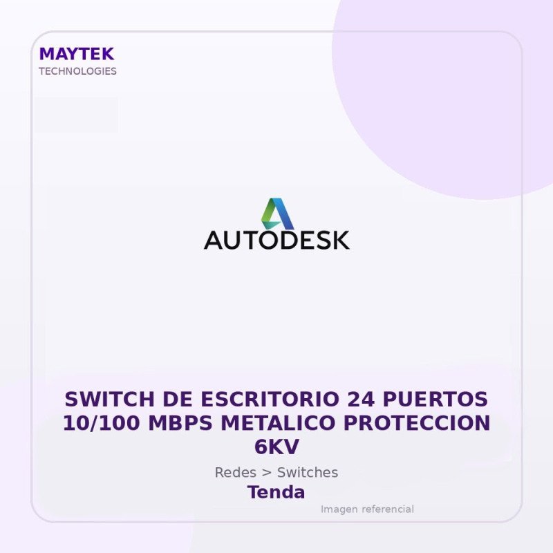 Tenda Switch de Escritorio 24 Puertos 10/100 MBPS Metalico Proteccion 6KV