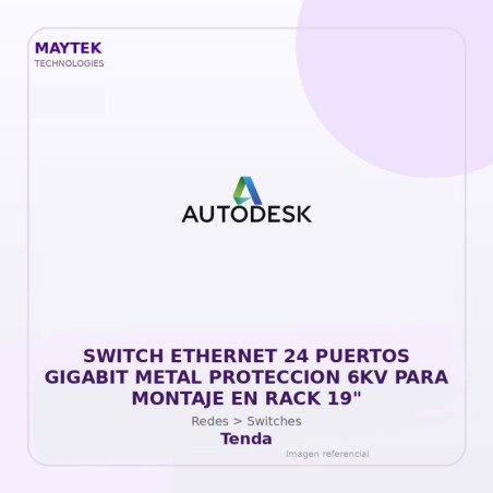 Tenda Switch Ethernet 24 Puertos Gigabit Metal Proteccion 6KV para Montaje en RACK 19"