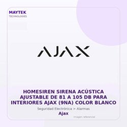 Ajax Homesiren Sirena Acústica Ajustable de 81 a 105 DB para Interiores AJAX (9NA) Color Blanco