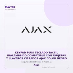 Ajax Keypad PLUS Teclado Táctil Inalámbrico Compatible con Tarjetas y Llaveros Cifrados AJAX Color Negro