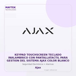 Ajax Keypad Touchscreen Teclado Inalambrico con Pantallatactil para Gestion del Sistema AJAX Color Blanco