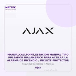 Ajax MANUALCALLPOINT/ESTACION Manual TIPO Pulsador Inalambrico para Actilar la Alarma de Incendio / Incluye Protector