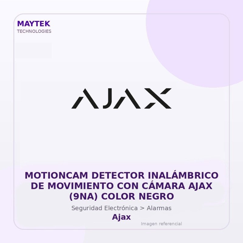 Ajax Motioncam Detector Inalámbrico de Movimiento con Cámara AJAX (9NA) Color Negro