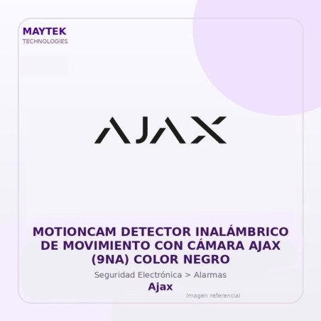 Ajax Motioncam Detector Inalámbrico de Movimiento con Cámara AJAX (9NA) Color Negro