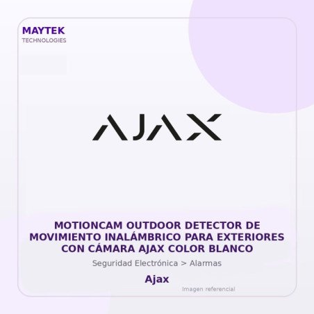 Ajax Motioncam Outdoor Detector de Movimiento Inalámbrico para Exteriores con Cámara AJAX Color Blanco