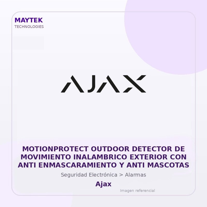 Ajax Motionprotect Outdoor Detector de Movimiento Inalambrico Exterior con ANTI Enmascaramiento y ANTI Mascotas