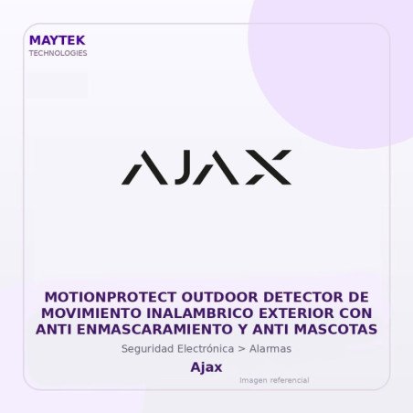 Ajax Motionprotect Outdoor Detector de Movimiento Inalambrico Exterior con ANTI Enmascaramiento y ANTI Mascotas