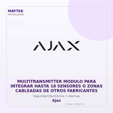 Ajax Multitransmitter Modulo para Integrar Hasta 18 Sensores O Zonas Cableadas de Otros Fabricantes