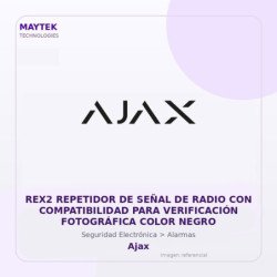 Ajax REX2 Repetidor de Señal de Radio con Compatibilidad para Verificación Fotográfica Color Negro