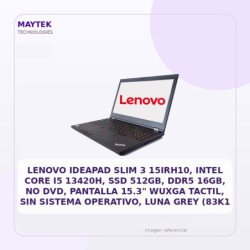 Lenovo Ideapad Slim 3 15irh10, Intel Core I5 13420h, SSD 512gb, DDR5 16gb, NO DVD, Pantalla 15.3" Wuxga Tactil, Sin Sistema