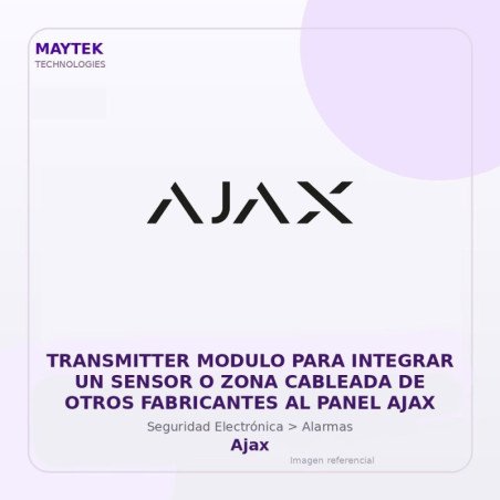 Ajax Transmitter Modulo para Integrar UN Sensor O ZONA Cableada de Otros Fabricantes AL Panel AJAX
