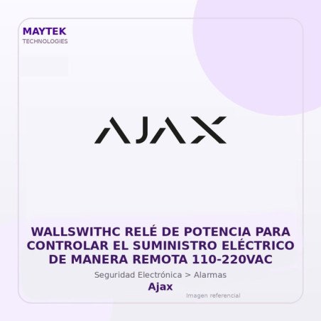 Ajax Wallswithc RELÉ de Potencia para Controlar el Suministro Eléctrico de Manera Remota 110-220VAC