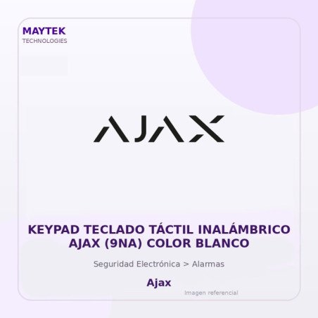 Keypad Teclado Táctil Inalámbrico AJAX (9NA) Color Blanco
