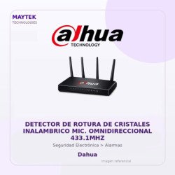 Dahua Detector de Rotura de Cristales Inalambrico MIC. Omnidireccional 433.1MHZ