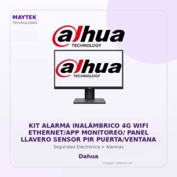 Dahua KIT Alarma Inalámbrico 4G WIFI ETHERNET/APP MONITOREO/ Panel Llavero Sensor PIR PUERTA/VENTANA