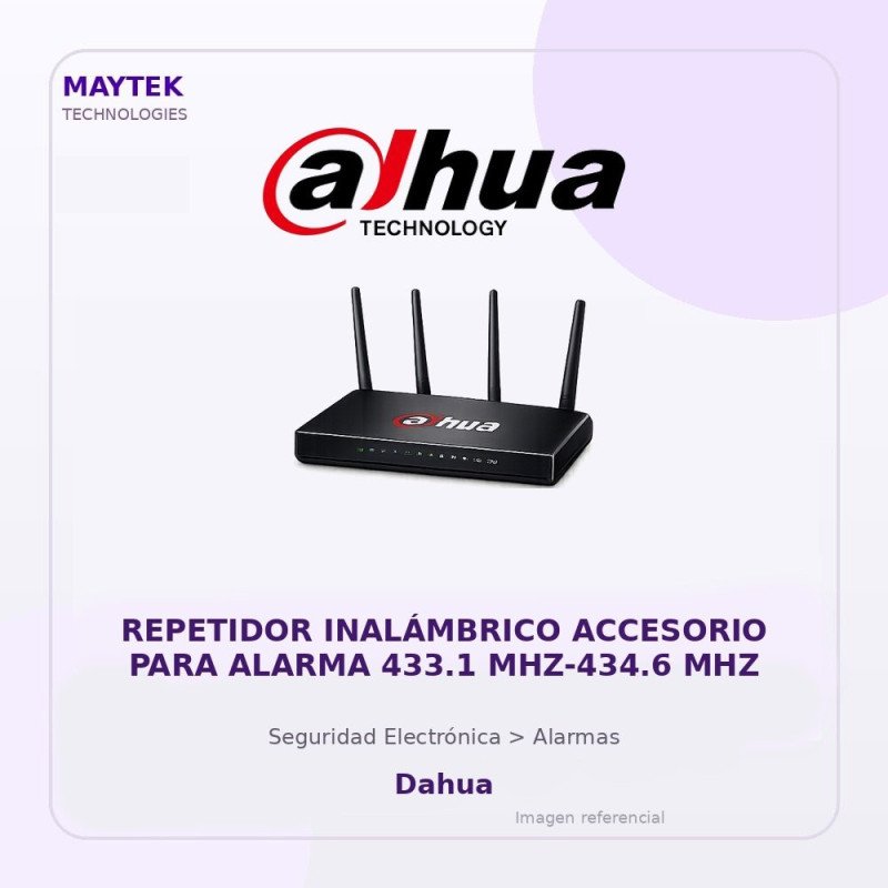 Dahua Repetidor Inalámbrico Accesorio para Alarma 433.1 MHZ-434.6 MHZ