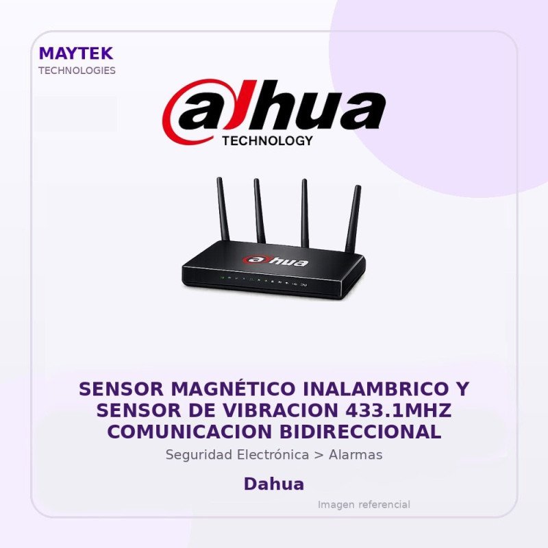 Dahua Sensor Magnético Inalambrico y Sensor de Vibracion 433.1MHZ Comunicacion Bidireccional