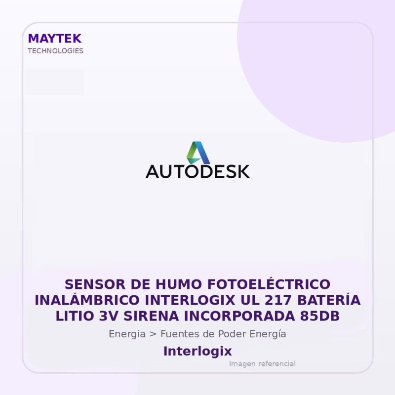 Interlogix Sensor de HUMO Fotoeléctrico Inalámbrico Interlogix UL 217 Batería Litio 3V Sirena Incorporada 85DB