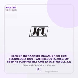 JFL Central de Alarma Monitoreable para 32 Zonas Tecnologia DUO+ y BUS 868MHZ Bateria Incluida