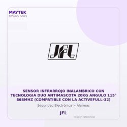 JFL Central de Alarma Monitoreable para 32 Zonas Tecnologia DUO+ y BUS 868MHZ Bateria Incluida