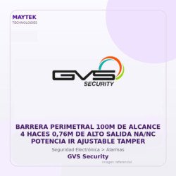 Barrera Perimetral 100M de Alcance 4 Haces 0,76M de ALTO Salida NA/NC Potencia IR Ajustable Tamper