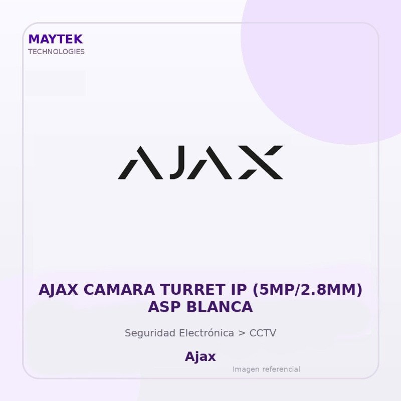 Gvs Security Ajax Camara Turret Ip (5Mp/2.8Mm) Asp Blanca