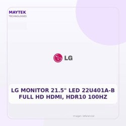 LG 16392 Lg Monitor 21.5" LED 22u401a-b Full Hd Hdmi, Hdr10 100hz