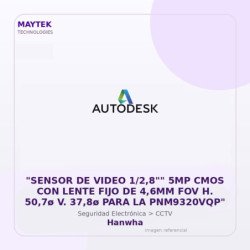 Gvs Security "Sensor De Video 1/2,8"" 5Mp Cmos Con Lente Fijo De 4,6Mm Fov H. 50,7Ø V. 37,8Ø Para La Pnm9320Vqp"