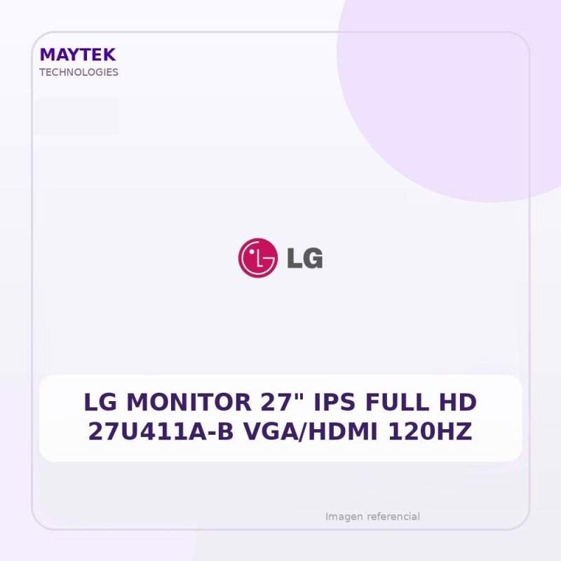 Lg Monitor 27" Ips Full Hd 27u411a-b Vga/hdmi 120hz