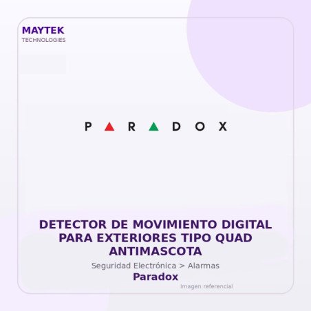 Paradox Detector de Movimiento Digital para Exteriores TIPO QUAD Antimascota