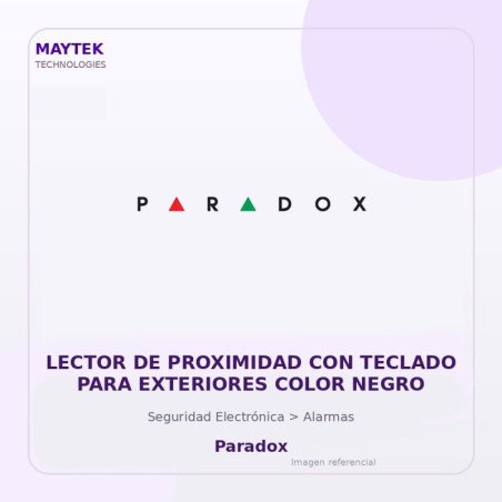 Paradox Lector de Proximidad con Teclado para Exteriores Color Negro