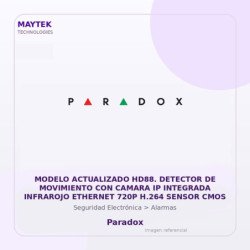 Paradox Modelo Actualizado HD88. Detector de Movimiento con Camara IP Integrada Infrarojo Ethernet 720P H.264 Sensor CMOS