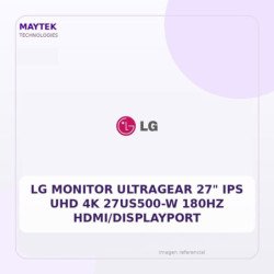 Lg Monitor Ultragear 27" Ips UHD 4K 27us500-w 180hz Hdmi/displayport