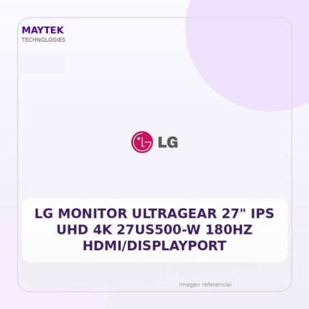 Lg Monitor Ultragear 27" Ips UHD 4K 27us500-w 180hz Hdmi/displayport
