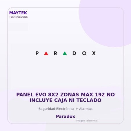 Paradox Panel EVO 8X2 Zonas MAX 192 NO Incluye CAJA NI Teclado