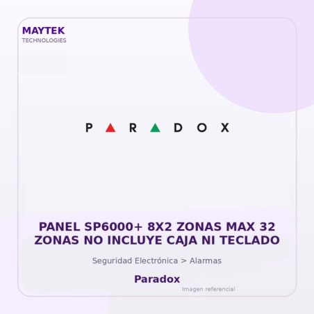 Paradox Panel SP6000+ 8X2 Zonas MAX 32 Zonas NO Incluye CAJA NI Teclado