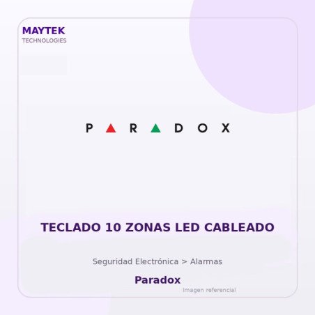 Paradox Teclado 10 Zonas LED Cableado