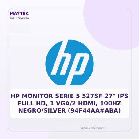 Hp Monitor Serie 5 527sf 27" Ips Full Hd, 1 Vga/2 Hdmi, 100hz Negro/silver (94f44aa#aba)