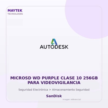 SanDisk Microsd WD Purple Clase 10 256GB para Videovigilancia