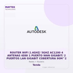 Gvs Security Router WiFi 2.4Ghz/ 5Ghz Ac1200 4 Antenas 6Dbi 1 Puerto Wan Gigabit/ 2 Puertos Lan Gigabit Cobertura 90M^2