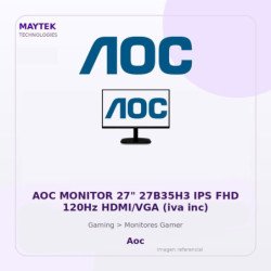 Aoc Monitor 27" 27b35h3 Ips FHD 120hz Hdmi/vga