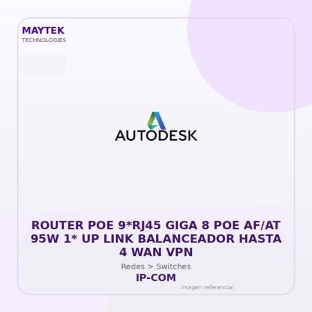 Gvs Security Router POE 9*Rj45 Giga 8 POE Af/At 95W 1* Up Link Balanceador Hasta 4 Wan Vpn